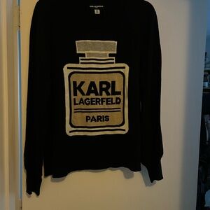 Karl Lagerfeld Black Sweater with Gold Perfume Design
